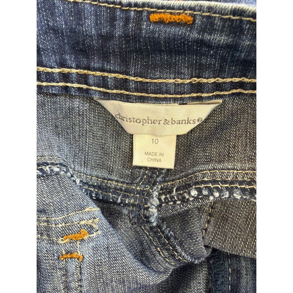 Vintage Christopher & Banks Blue Denim Five-Pocket Pencil Midi Skirt 10 - Picture 5 of 7